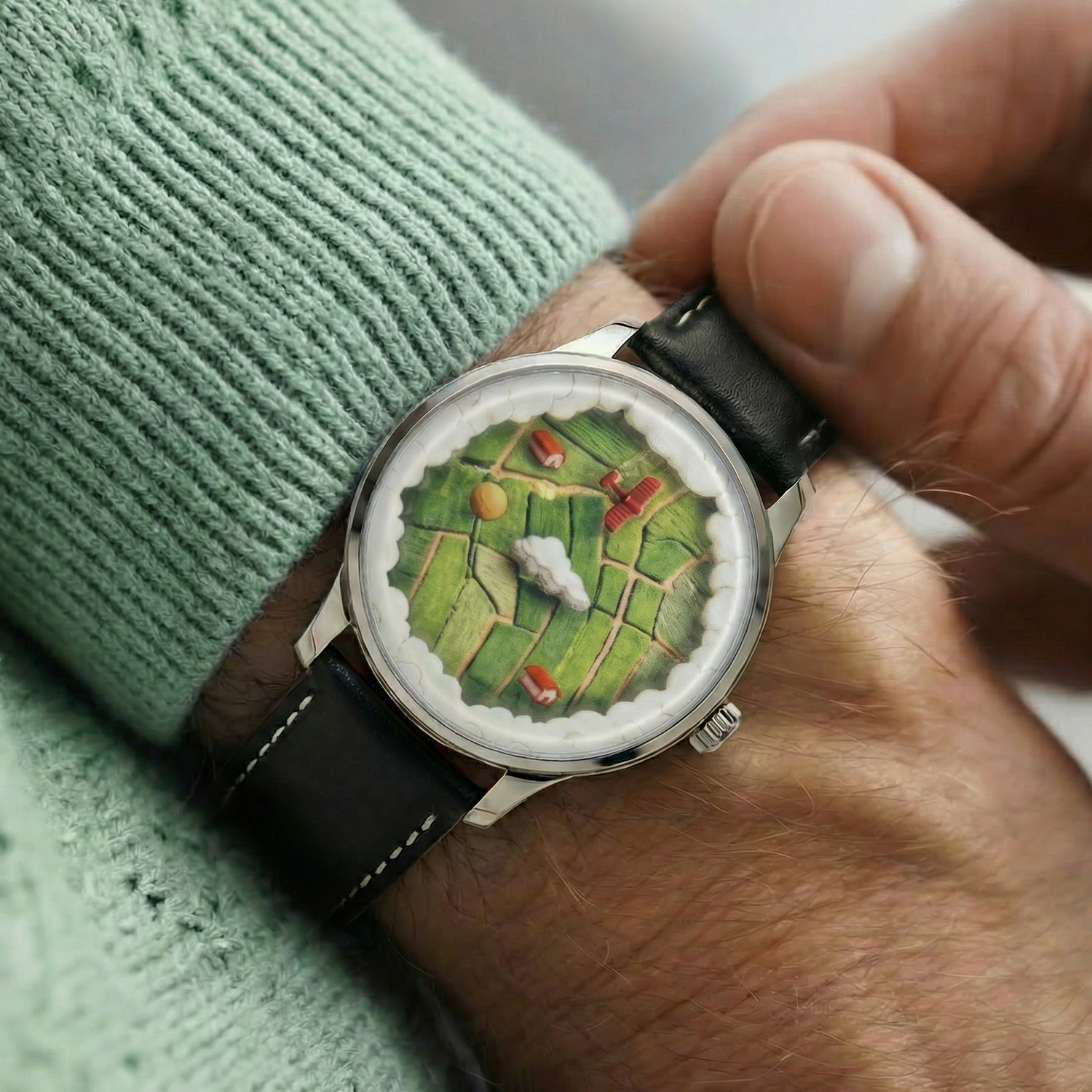 An aerial-view landscape watch - NEAT Watches